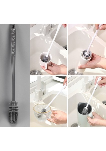 Uzun Saplı Silikon Biberon Ve Kavanoz Yıkama Fırçası