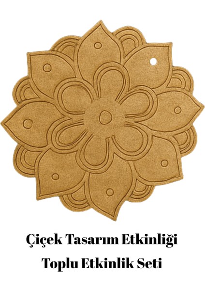 Mandala Çiçek Tasarım Kiti - Ahşap Boyama Etkinlik - Mandala Tasarım indirimleri