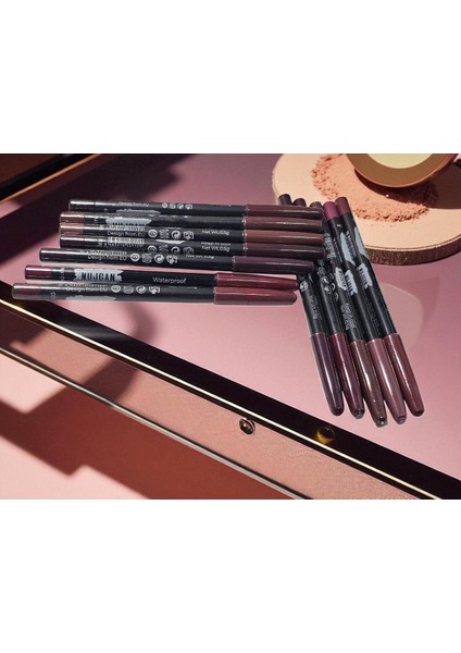 12’li Pastel Renk Dudak ve Kaş Kalemi Seti – Çok Amaçlı Profesyonel Makyaj Kalemleri