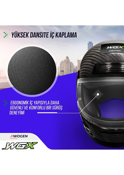 Fullface Kask Karbon Siyah-Yeşil (M) indirimleri