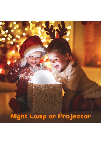 Müzikli Çocuk Tavşan Projektör Uyku Gece Lambası Yıldızlı Gökyüzü Projektörü Uzaktan Kumandalı LED