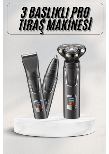 Yüksek Performanslı 3 Başlıklı Profesyonel Şarjlı Islak ve Kuru Kullanıma Uy - M990R505-K09