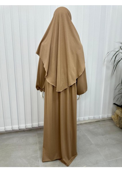 Çocuk Namaz Elbisesi Hazır Eşarbı ile Takım Ten Rengi fırsatları