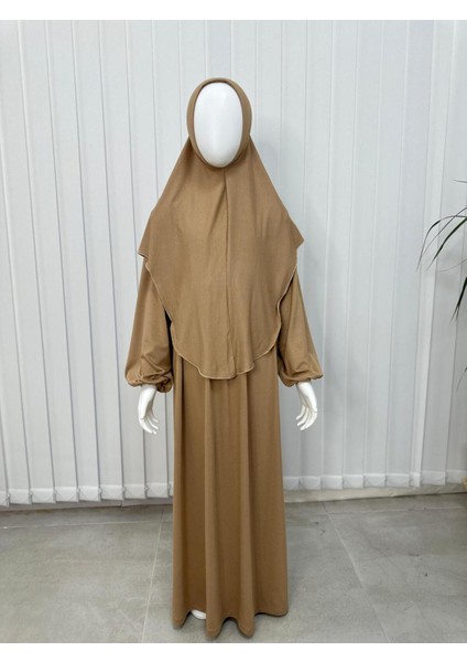 Çocuk Namaz Elbisesi Hazır Eşarbı ile Takım Ten Rengi indirimleri