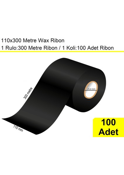 110X300 Metre Wax Ribon 100 Adet
