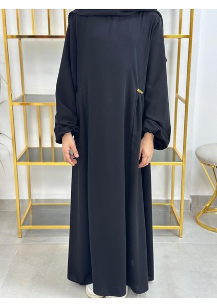 Kız Çocuk Tesettür Elbise,sufle Eşarp Takım Siyah indirimleri