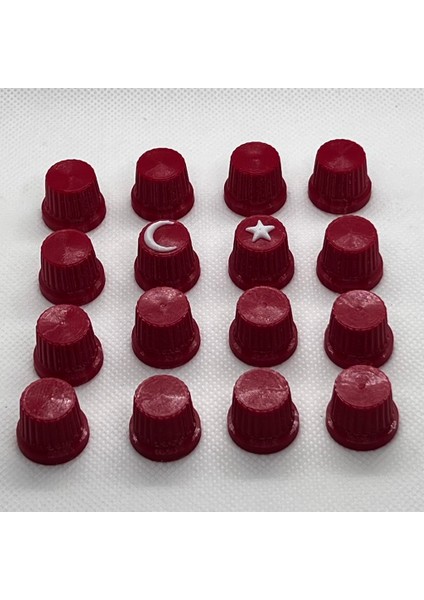 16’lı Knob Set Türk Bayrağı Detaylı Dj Midi Düğme Cap, Dj Kapak, Midi Düğme
