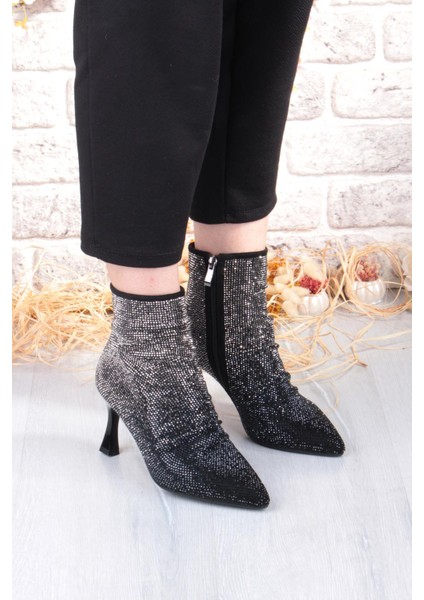 25K136 Rahat Taş Baskılı 7 cm Yükseklik Topuklu Kadın Bot fırsatları