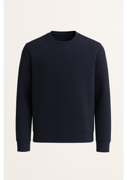 Troy Erkek Slim Fit Uzun Kol Sıfır Yaka SWEATSHIRT-7442