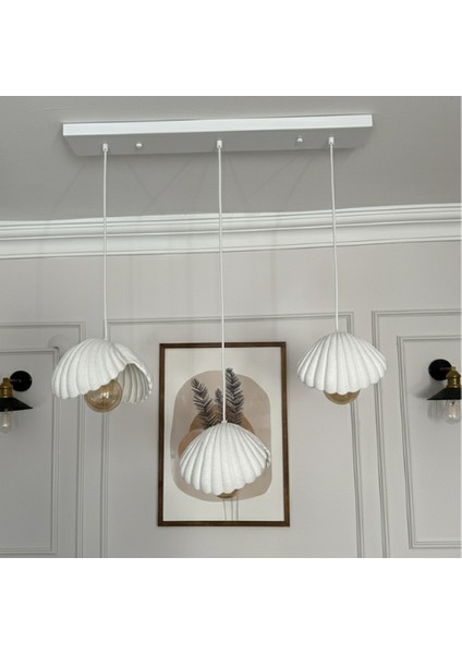 Inci Beton Görünümlü Iskandinav Bohem 3’lü Sarkıt Avize - Yemek Masası Salon Avize + Ampul Dahil fiyatları