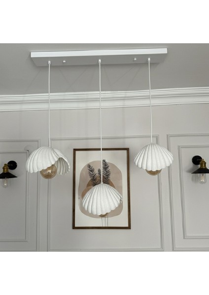 Inci Beton Görünümlü Iskandinav Bohem 3’lü Sarkıt Avize - Yemek Masası Salon Avize + Ampul Dahil modelleri