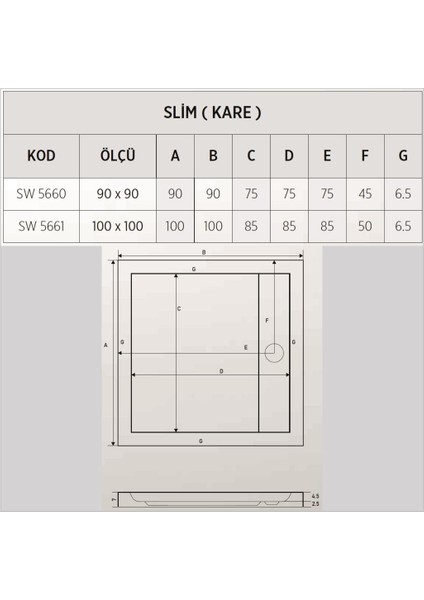 Slim Kare Duş Teknesi, Flat fırsatları
