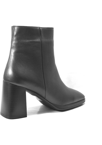 MK.022 Hakiki Deri Siyah Kalın Topuklu Klasik Kadın Bot indirimleri