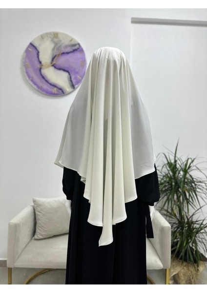 Tek Kat Medine Ipegi Pratik Bağlamalı Üçgen Sufle Eşarp Beyaz Hijab ( Hac ve Umre Için Uygundur) fiyatları