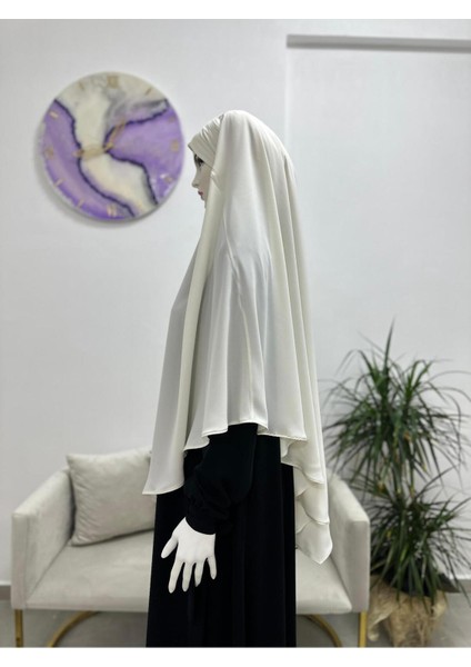 Tek Kat Medine Ipegi Pratik Bağlamalı Üçgen Sufle Eşarp Beyaz Hijab ( Hac ve Umre Için Uygundur) modelleri