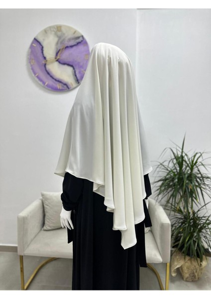 Tek Kat Medine Ipegi Pratik Bağlamalı Üçgen Sufle Eşarp Beyaz Hijab ( Hac ve Umre Için Uygundur) fırsatları