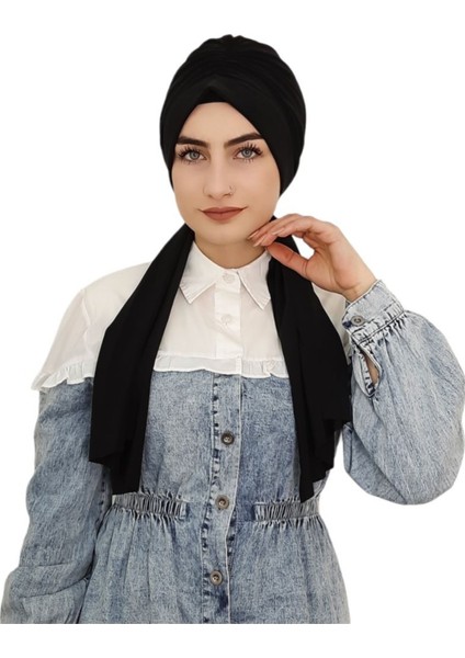 Arkadan Bağlamalı Hazır Bone Siyah