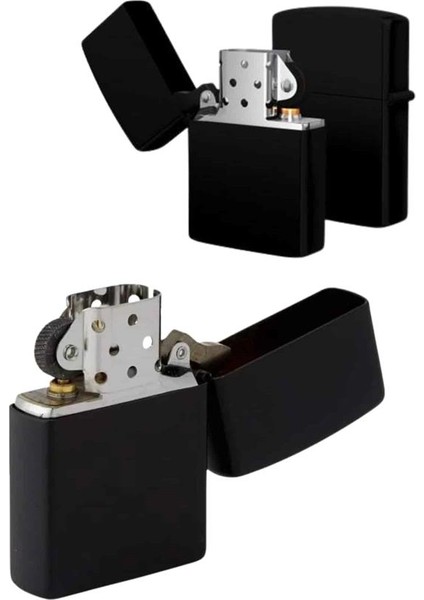 Siyah Kutulu Metal Çakmak Benzinli Hediyelik Eşya - M964R694-K34964