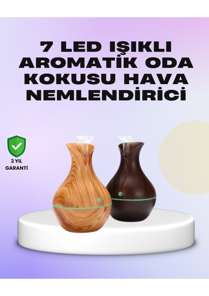 Ultrasonik Ahşap Desenli 130ML Aromaterapi Difüzör ve Hava Nemlendirici - MCT5294-1054