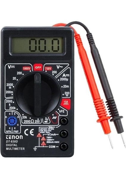 DT-830D Siyah Dc/ac Voltaj Akım Ölçer Dijital Multimetre Ölçü Aleti