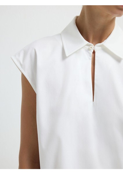 Yakalı Kolsuz Bluz Beyaz 11545024003 fiyatları
