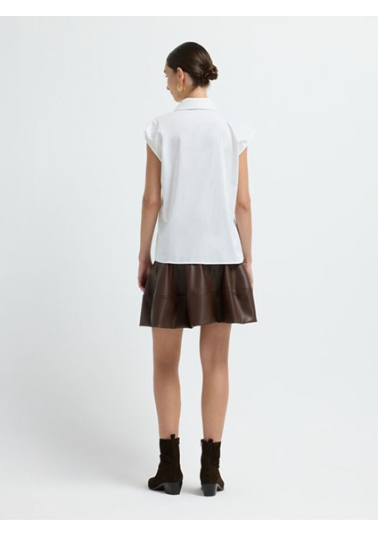 Yakalı Kolsuz Bluz Beyaz 11545024003 indirimleri