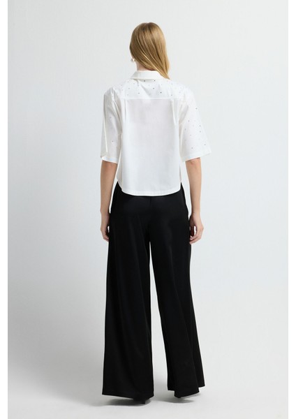 Taşlı Gömlek Beyaz 13044880002 indirimleri