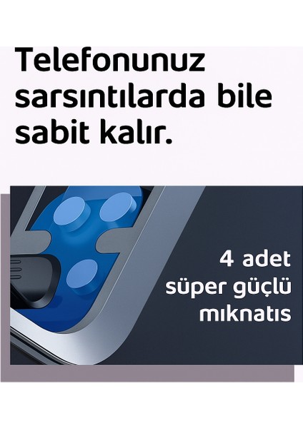 TD-H7513 L Şekilli Manyetik Araç Telefon Tutucu Güçlü Mıknatıs Hava Menfezine Takılır