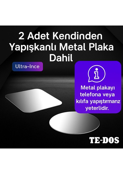 TD-H7513 L Şekilli Manyetik Araç Telefon Tutucu Güçlü Mıknatıs Hava Menfezine Takılır