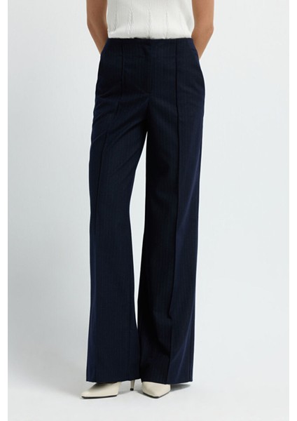 Bol Paça Çizgili Pantolon C.lacivert 15344643004 modelleri