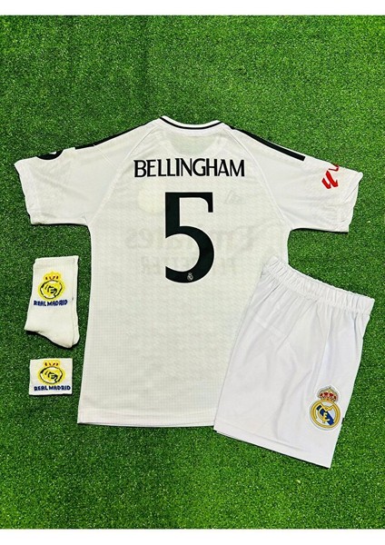 R.e.a.l Madrid 2024-25 Yeni Sezon Jude Bellingham Iç Saha Çocuk Forması 4'lü Set (Armalı) fiyatları