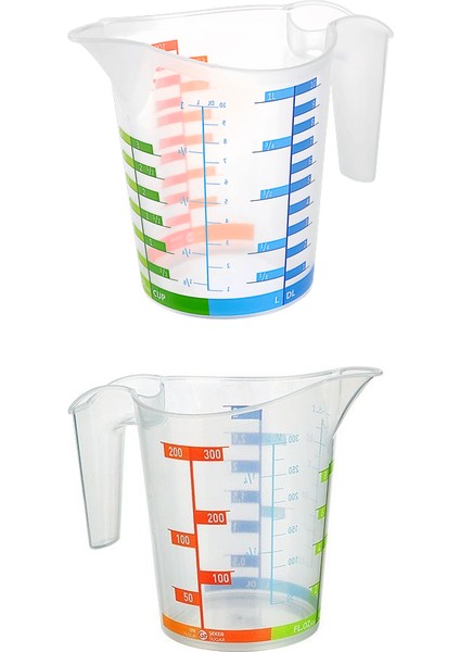 bulurum ölçü kabı dereceli renkli 1000 ml + 300 ml set