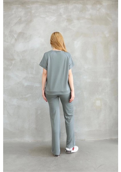 Osy Modal Yumuşak Dokulu Kumaş Bisiklet Yaka Kısa Kollu Takım - Mint Yeşili -Vlmr fiyatları