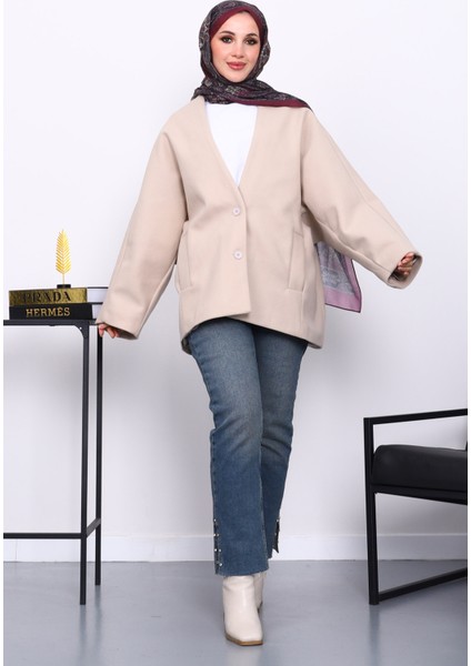 Vizon Düğme Detaylı Astarlı Kaşe Ceket fiyatları
