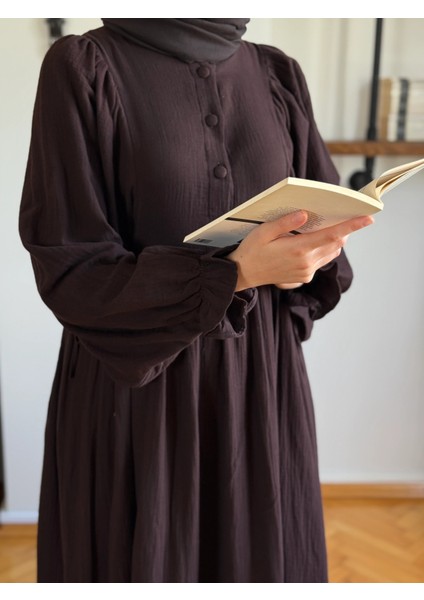 Yarımpat Yandan Bağlamalı Müslin Elbise 1004 fiyatları