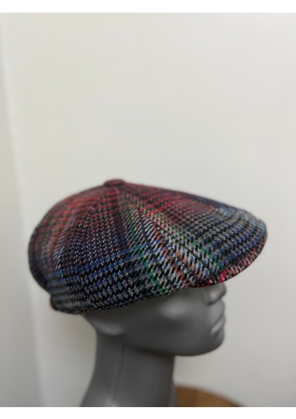 Erkek Kışlık Kaşe Kumaş Desenli Arkası Lastikli Standart Kasket Şapka (Newsboy Cap) fiyatları