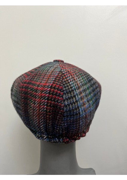 Erkek Kışlık Kaşe Kumaş Desenli Arkası Lastikli Standart Kasket Şapka (Newsboy Cap) modelleri