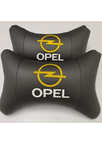 Opel Logolu Suni Deri Boyun Yastığı 2’li Set – Ergonomik Destek, Şık Dikişli, Konforlu ve Dayanıklı Otomobil Aksesuarı