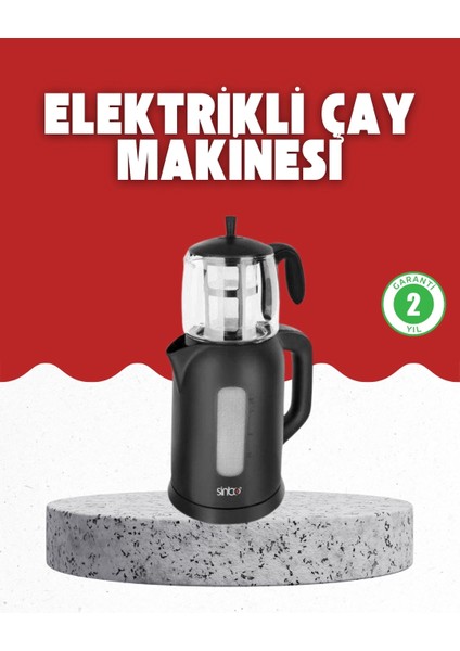 Sıcak Tutma Özellikli 2’si 1 Arada Çay Makinesi ve Su Isıtıcı