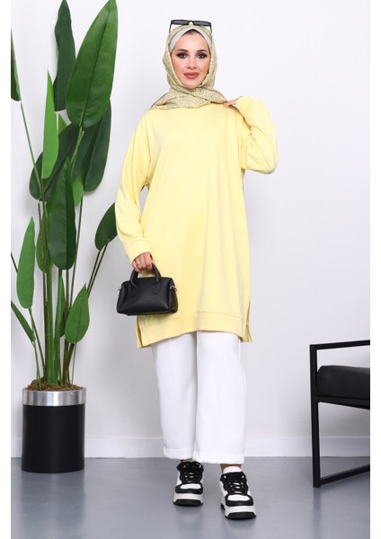 Sarı Bisiklet Yaka Modal Tunik fiyatları