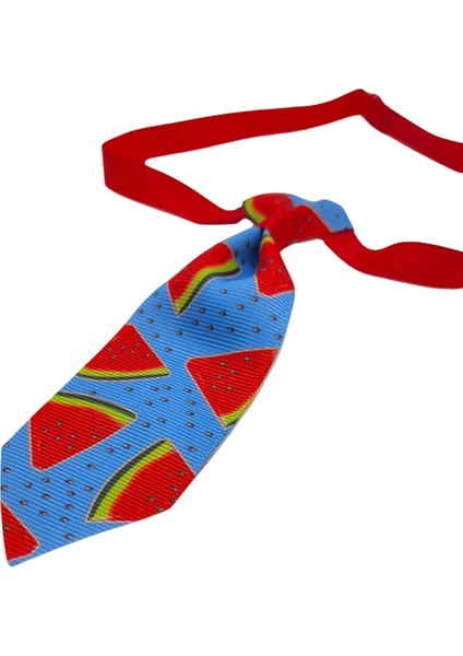 Ayarlanabilir Kedi ve Köpek Kravatı, Mavili Karpuzlu modelleri