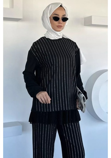 Taş Işlemeli Tesettür Tunik Bel Lastikli Pantolon Ikili Takım P-00018982 fiyatları