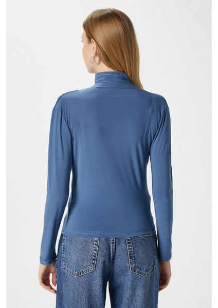 Kadın Moon Büzgülü Indigo Sandy Bluz indirimleri