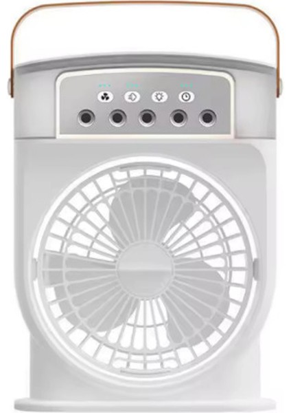 Şarjlı 600 ml Su Hazneli Taşınabilir Masaüstü Vanilatör Güçlü Fan ve 2000 Mah Pil Beyaz ( Lisinya )