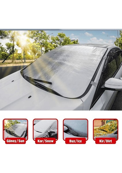 Oto Ön Cam Güneşlik Ön Cam Güneşten Koruyucu Örtü Katlanabilir Yer Kaplamayan Güneşlik