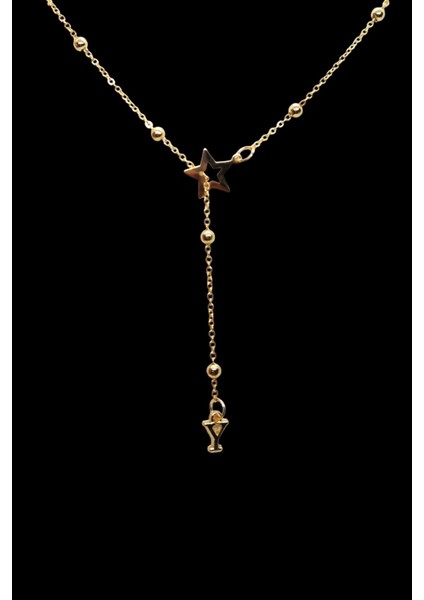 Y Harfi Yıldız Topçuk Y 316L Paslanmaz Çelik Zincir Altın Kaplama Kolye Hediye Kalp Sevgili Eş fiyatları