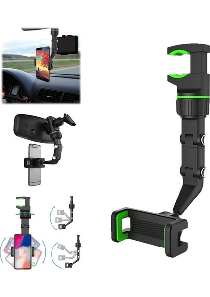 Dikiz Aynası Telefon Tutucu 360 Derece Dönebilir Kıskaç Masa Sıkıştırmalı Telefon Tutucu Mavi Cam fiyatları