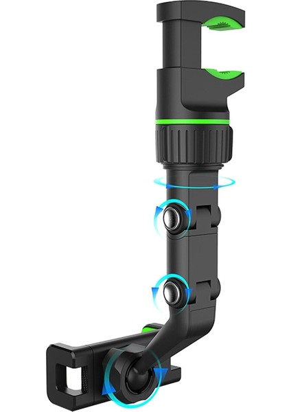 Dikiz Aynası Telefon Tutucu 360 Derece Dönebilir Kıskaç Masa Sıkıştırmalı Telefon Tutucu Mavi Cam