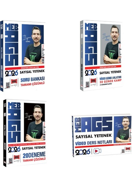 Yargı 2026 AGS Sayısal Yetenek Tüm Dersler Seti 4 Kitap İlyas Gün