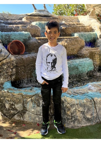 Uzun Kollu Atatürk Baskılı Unisex Çocuk Tişört T-Shirt Body fiyatları